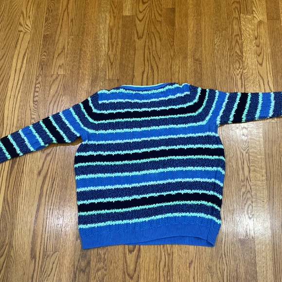 Talbots Open Knit 100% Cotton Striped Sweater Size Large - Picture 6 of 9